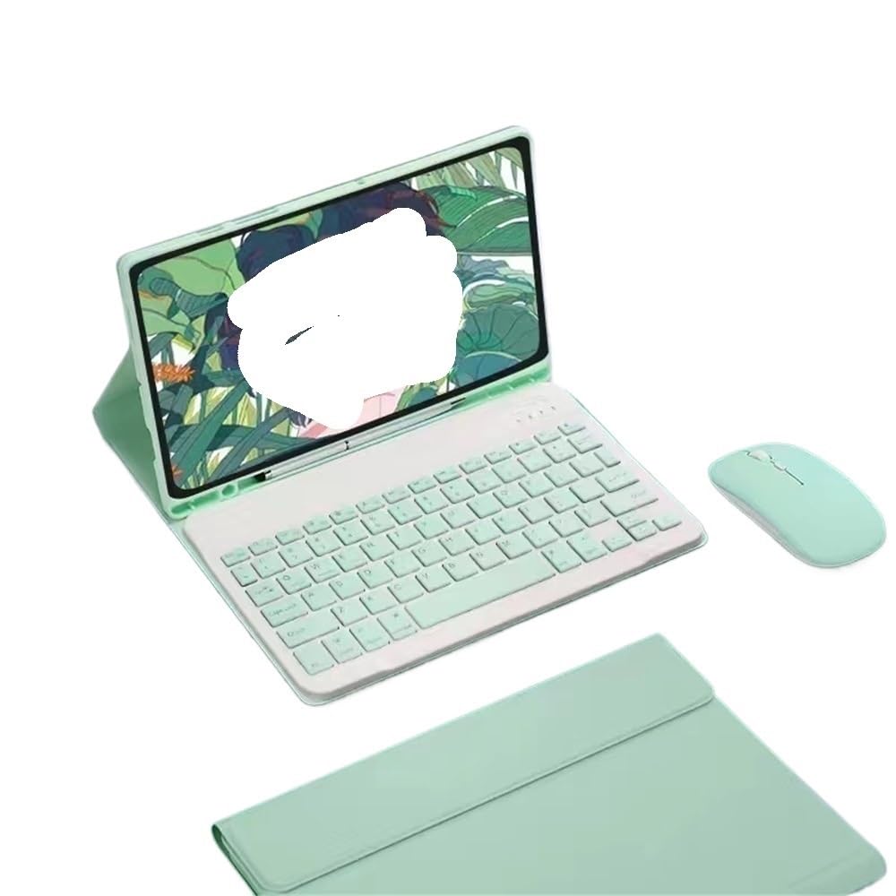 Funda con teclado y ratón verde compatible con Samsung Galaxy Tab S6 Lite 10.4 pulgadas 2024 8