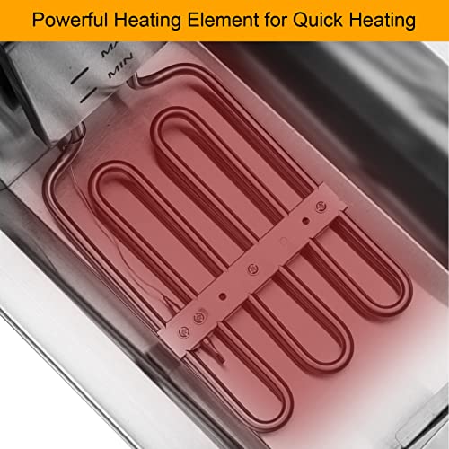 Rovsun 24.9Qt/ 23.6L Electric Deep Fryer W/Frying Baskets Timer Drains & Lids, Dual Tank Kitchen Countertop Commercial Frying Machine, Adjustable Temperature, 3400W 110V 60Hz #TOP4