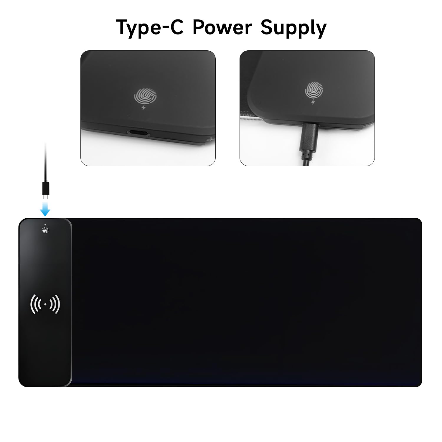 QUMOX 15W Fast Wireless Charging RGB Mouse Pad, Extra Large 800x300x4MM Led Gaming Mousepad With 10 Led Modes Smooth Surface Non Slip Mat For Gaming Desks Pcs And Office Use - View #7