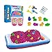 Leo & Emma Ensemble de Sable cinétique Space Sand Zoo Safari – 1.8 kg de Sable, 20 pièces, bac Gonflable à Modeler. Le Tout Nouveau modèle, testé par TÜV Rheinland (1.8kg Fucsia)