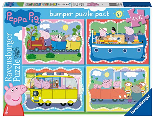 Ravensburger - Puzzle Peppa Pig, Colección Puzzle 4x42 Bumper Pack, 4 Puzzle de 42 Piezas, Puzzle para Niños, Edad Recomendada 4+ Años