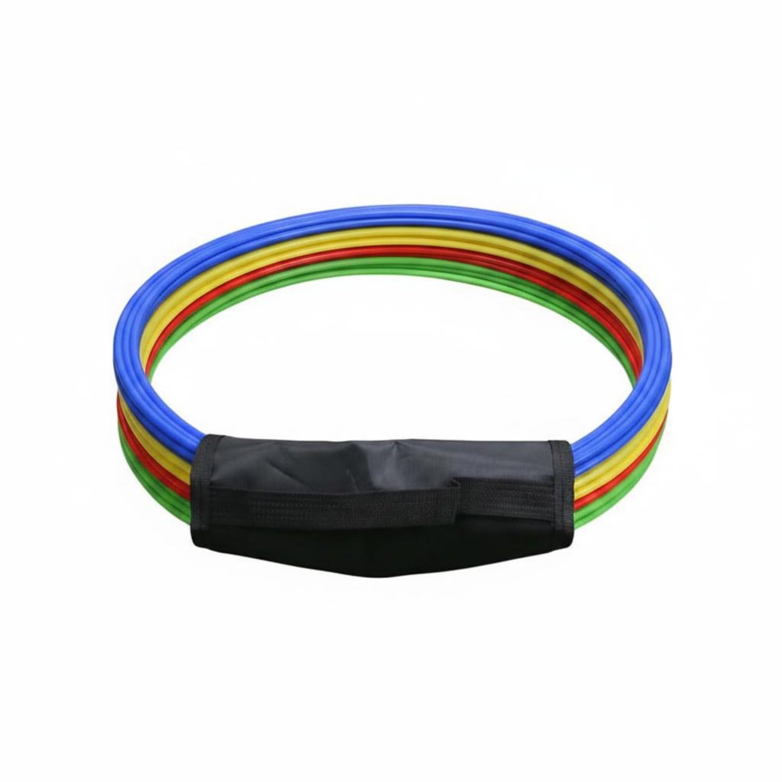 Gralara 12 Pieces Soccer Training s Bright Colors Storage Handle Included Footwork Training Hoops for Athletes, 40CM