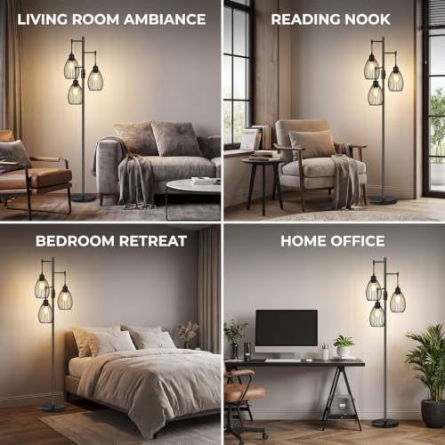 Image of Premium Decorative LED Floor Lamp & Glass Art Collection - Modern FlloNight Light - Unique Aesthetic Home Gift (Flaree)