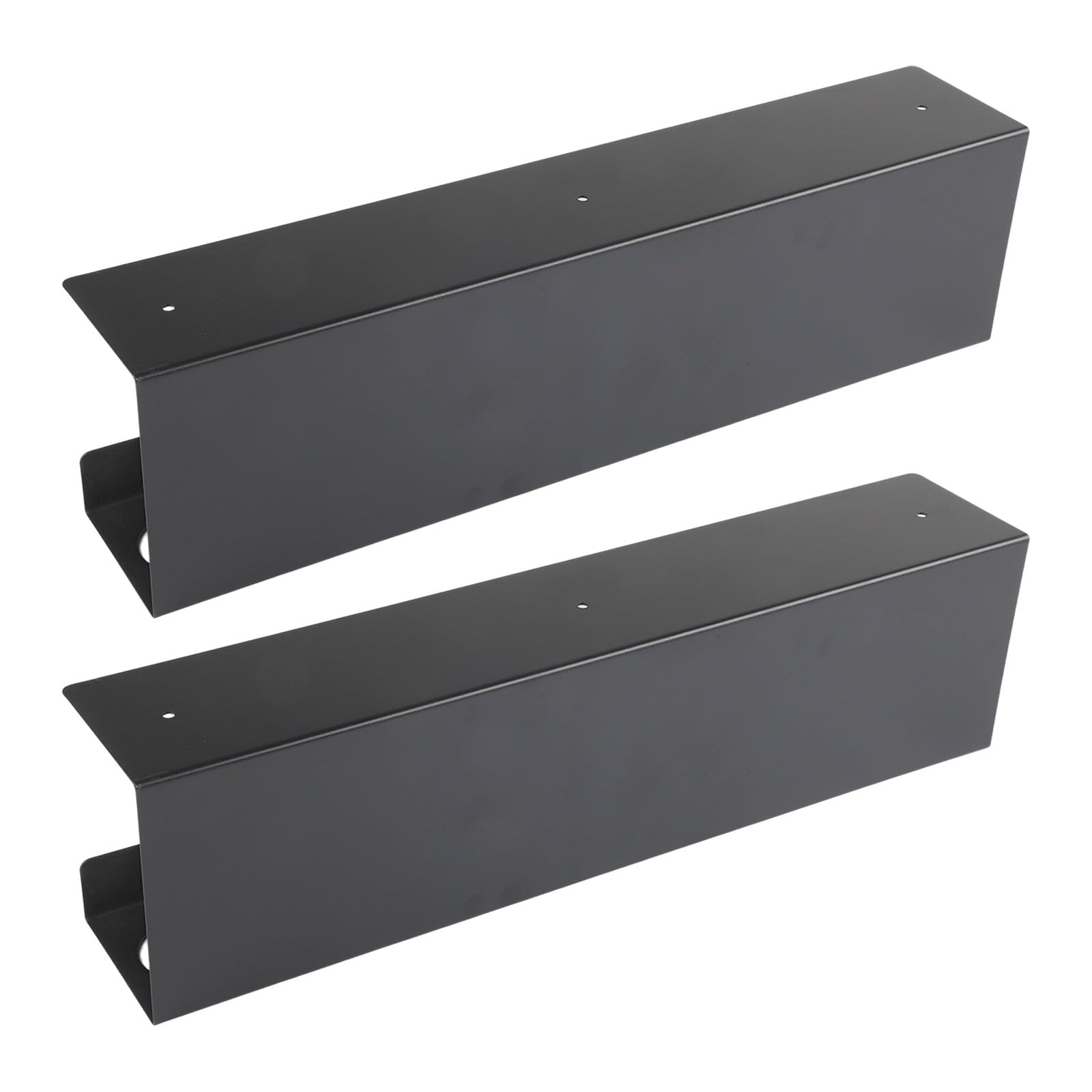 Metalowy organizer na kable pod biurko, organizer do kabli komputerowych i monitora, 2 sztuki w kolorze czarnym i białym (czarny)