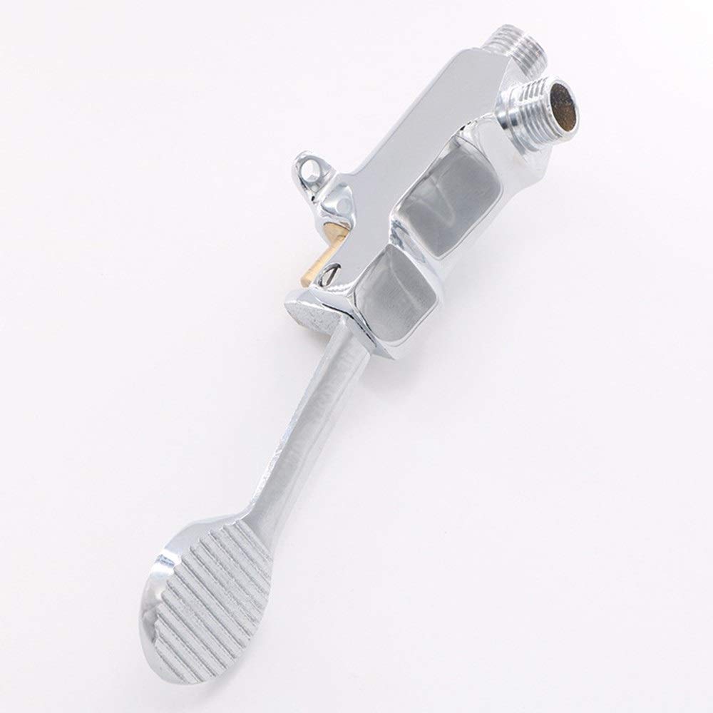 Grifo Monomando para Lavabo de Laboratorio con caño Alto, Cromado Pulido, Todo Cobre, Grifo para Lavabo de baño, Pedal montado en Cubierta, Soporte único, Grifo de Cascada de latón de un Solo