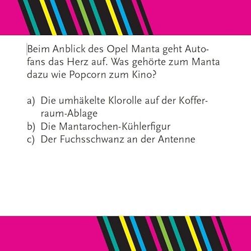 80er-Jahre Quiz – Gesellschaftsspiel für Erwachsene mit 66 Karten | Retro-Fragespiel rund um Popkultur, Filme, Musik & Allgemeinwissen | Partyspiel & Geschenkidee vom ars vivendi Verlag
