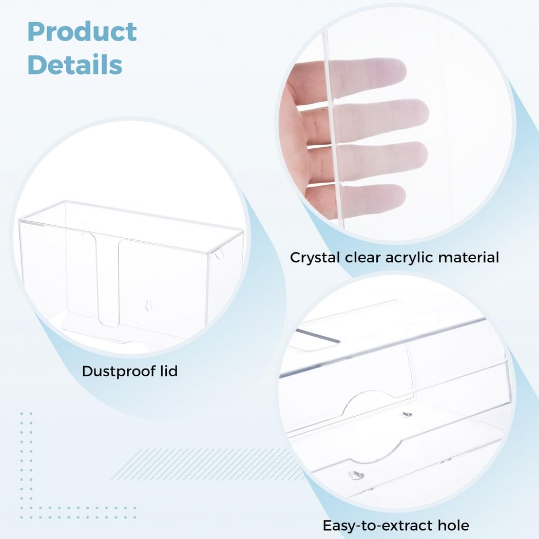 Distributeur de sacs poubelle mural en acrylique transparent pour sacs d'épicerie, sacs en plastique et sacs poubelle