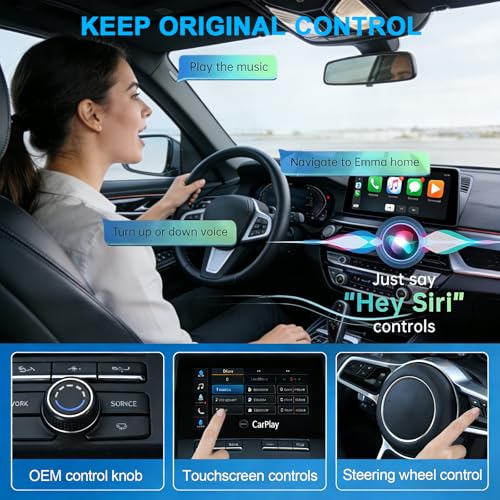 Image of Wireless CarPlay Adapter for Apple iPhone iOS 10+Android Carlife: Plug and Play, Stable Connection Without delay-Wired to Wireless