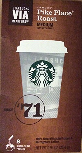 Starbucks Via Ready Brew Pike Place Roast Medium Instant Coffee 8 Packets