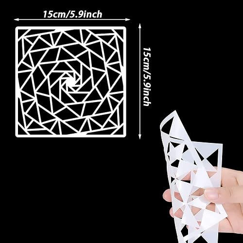 Miniatura 7 de 25 plantillas geométricas mixtas, plantillas de pintura huecas, plantillas de dibujo de plástico, plantillas de arte reutilizables, plantillas de