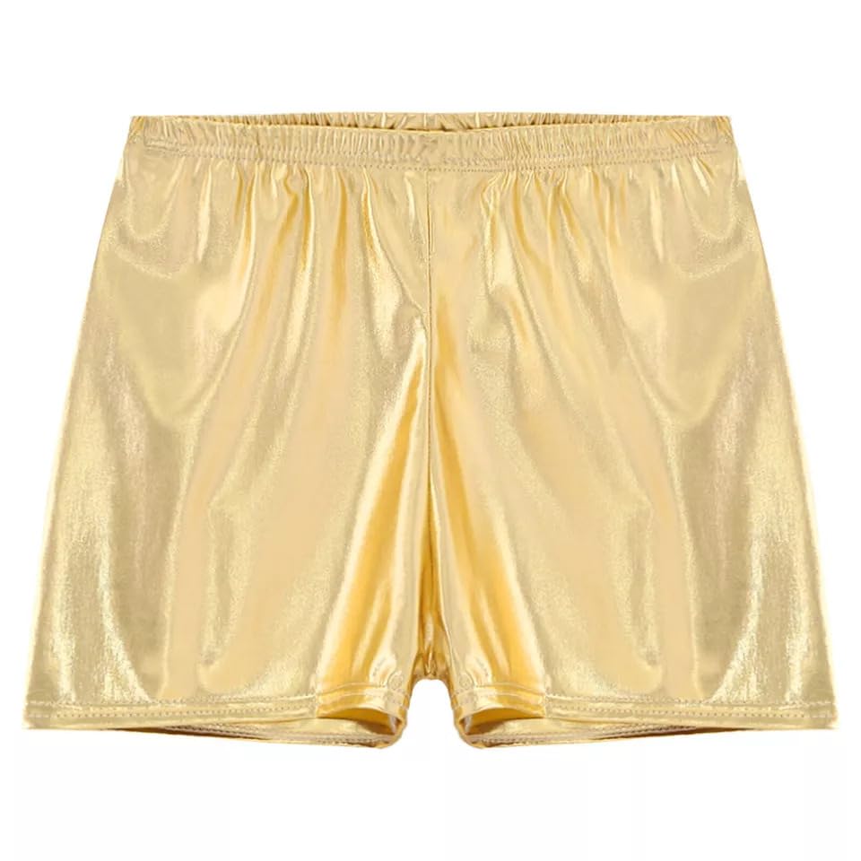 m.a.1 Women Metallic Sheen Athletic Shorts, Black, Elastic Waistband-picture-15