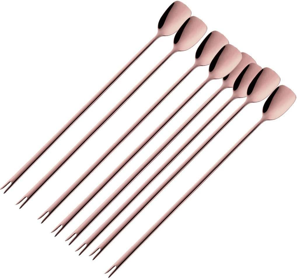 Teaspoon Spoon Soup Long Handle Shovel Spoon, 8-Piece Stainless Steel Coffee Spoon, for Kitchen Dessert Spoon, Mixing Spoon Coffee Spoon Dessert Spoon Spoon(B)