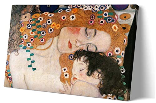 Gustav Klimt Wall Art Framed Vintage Art Nouveau Poster Mother And Child Famous Painting Wall Art Pictures For Living Room Wall Decoration Framed (12X18 Inch) #TOP1