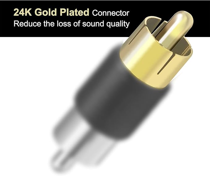 VCE Adaptador RCA Macho a Macho Chapado en Oro, 5 Unidades miniatura 4