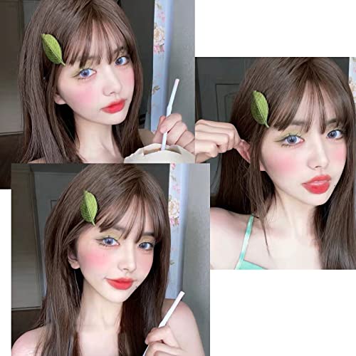 6Pcs Handmade Embroidery Green Leaves Hair Clips, Vintage Leaf Plant Style Duckbill Hairpins, Headwear Accessories Diy Plant Hairpins For Home School Party Christmas Ornaments (Green And Yellow) #TOP3