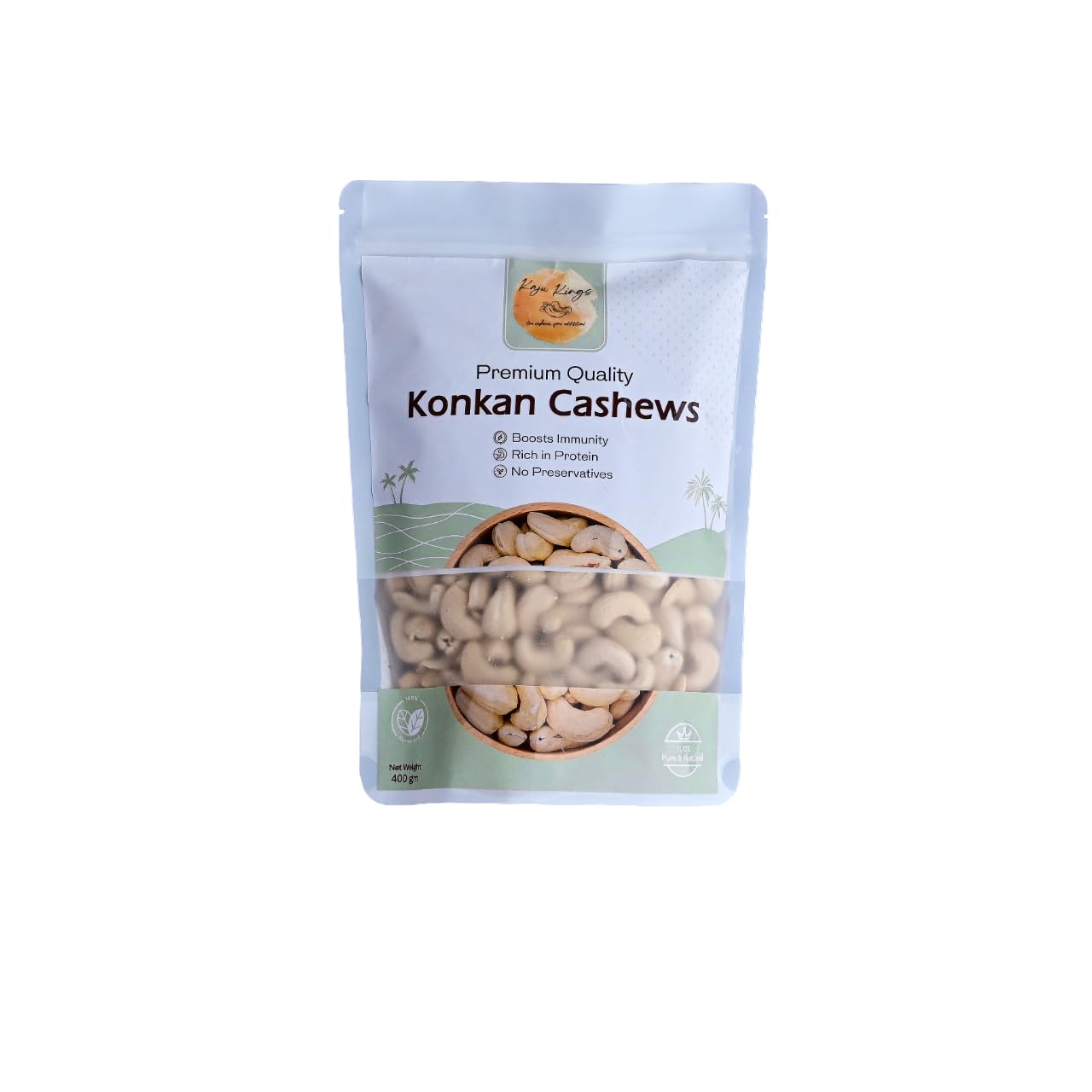 Kaju Kings Konkan Cashews - Exquisite Delights from the Pristine Coastal Region" 400gm (Pack of 10)