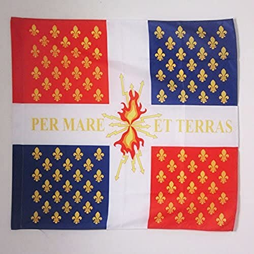 AZ FLAG - Drapeau Compagnies franches de la Marine - 90x90 cm - Drapeau Royaume De France 100% Polyester Avec Fourreau et Cordelette - Pavillon 80 g