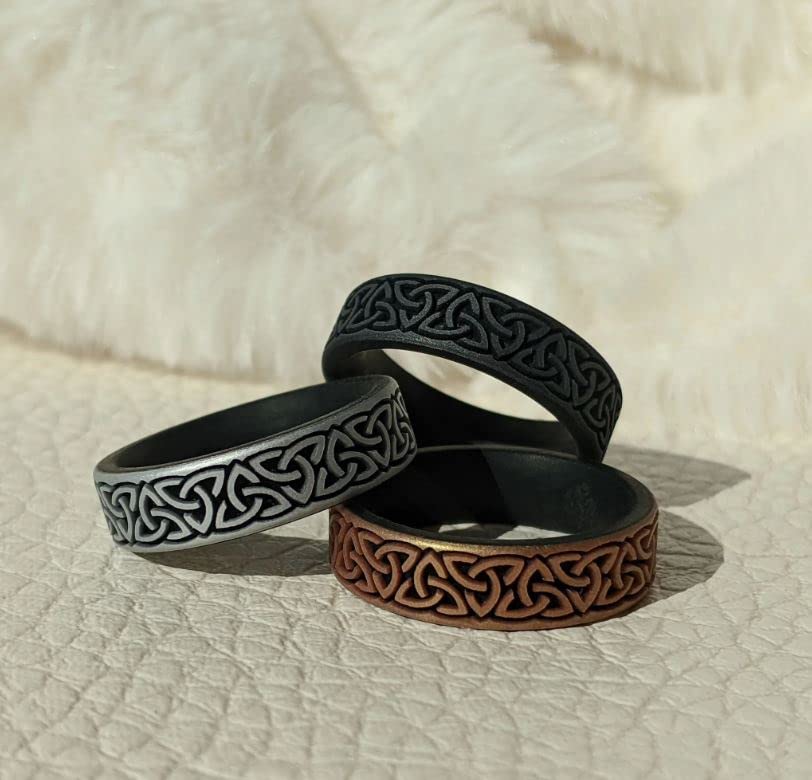 Knot Theory Trinity Celtic Silicone Ring for Men and Women - Silicone Wedding Band for Sports Activities, Breathable Comfort Fit 6mm Bandwidth2