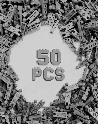 Classic Dark Gray Ball Joints Bulk Plate Special 1x2 with 5.9mm End Cup and Towball 50 Piece Compatible with Lego Parts and Pieces(Dark Gray)