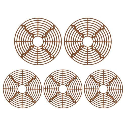 Genérico Cubremacetas para Plantas - Juego de 5 Rejillas Redondas de Relleno - Cubresuelos para Macetas Recortable | para Exterior e Interior y para Mascotas como Gatos y Perros