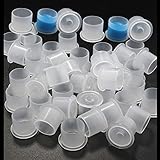 Tattoo Ink Caps Cups with Base, LOMELOBO 200 pcs 17mm Large Disposable Plastic Tattoo Pigment Ink Caps for Tattooing, Tattoo Machine, Tattoo Supplies, Tattoo Kits