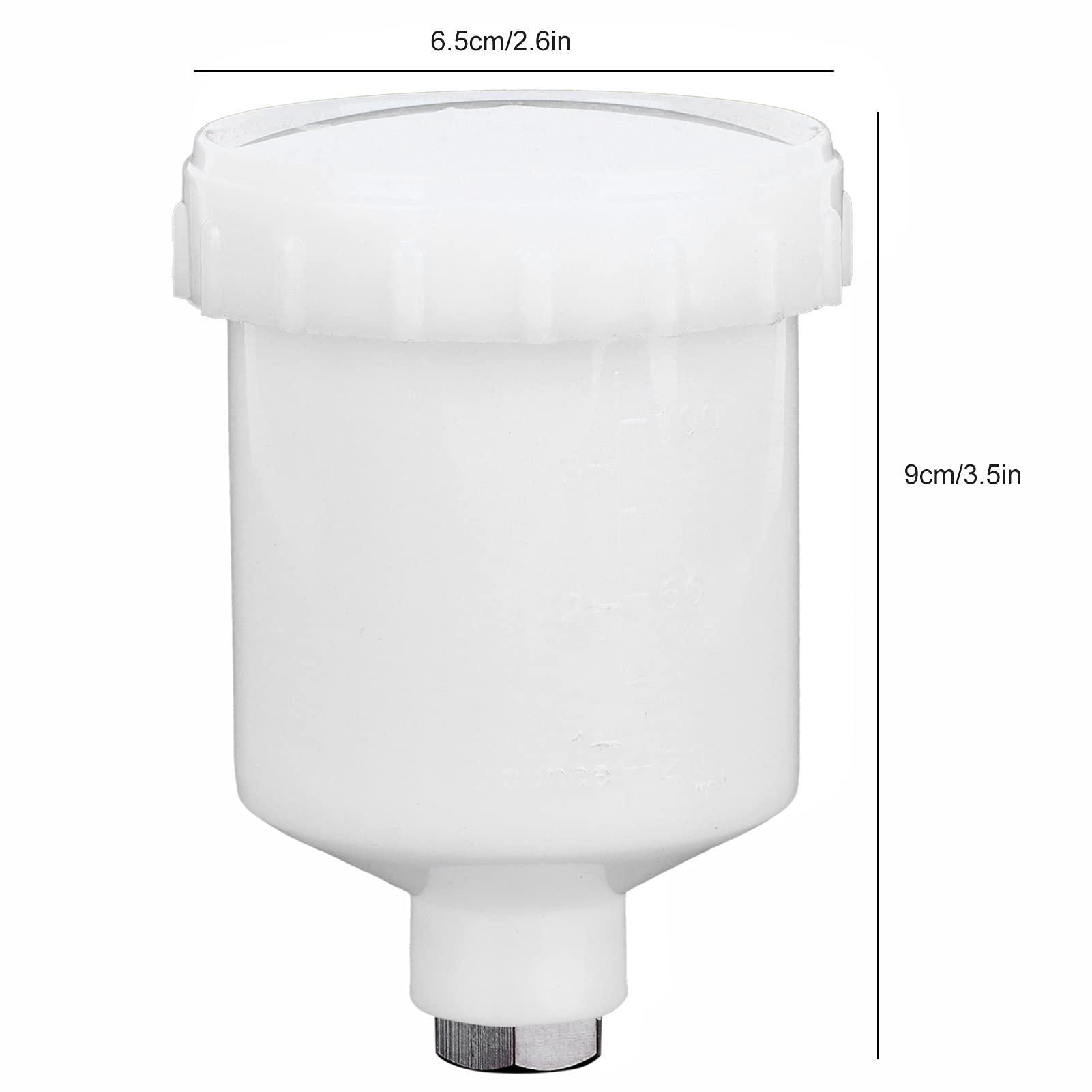 Bicchiere di Plastica da 125 Ml, per Pistole a Spruzzo con Pistola a Spruzzo Femmina da 15 Mm Parti di Ricambio Tazze Hvlp Parti per Verniciatura a gravità da 150 Mm