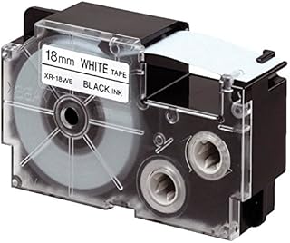 Casio 18mm Label Printer Cartridge Black Print on White Tape