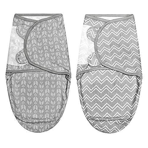 Cyuuro Infant Baby Girl Swaddle Blanket Wrap Sack Receiving Blanket 2 Pack,B&J 2-6 Months