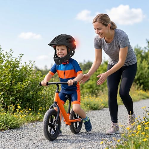 Casco integral para niños con luz LED y red integrada para bici 2