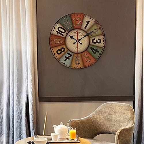 Horloge murale de salon en bois pour une décoration méditerranéenne chaleureuse et créative - 3
