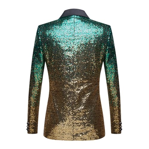 Veste de carnaval pour homme avec sequins brillants et coupe droite confortable