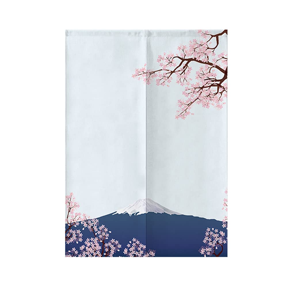 Hiseng Japanese Noren Curtain Long Type Door Tapestry for Home Decoration, Bedroom Kitchen Restaurant Bathroom Doorway Curtain, Toilet Partition Hanging Curtain (mountain,80x150cm)