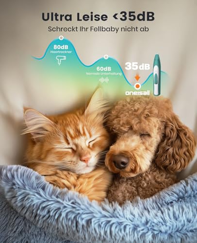 oneisall Pfotentrimmer für Hunde extra leise, Kabeloser Hundepfoten Trimmer mit LED-Licht, Wiederaufladbar Schermaschine Hund Hundeschermaschine für Pfoten, Augen, Ohren, Gesicht (Grün)