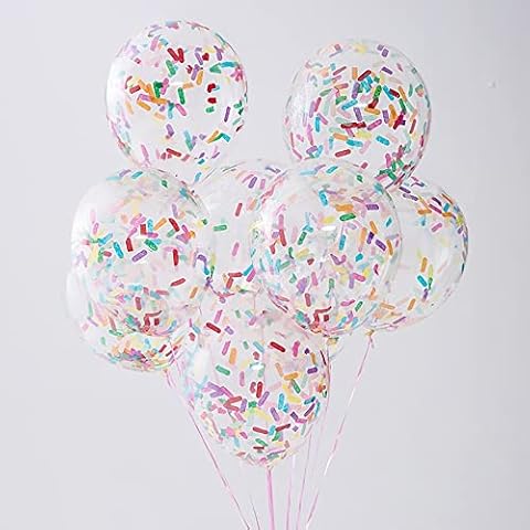 12 Confetti Party Balloons Rainbow Confetti Balloons 12 Inches Multicolor Latex Balloon with Bright Colorful Confetti Pre-Filled for Wedding Engagement Party Decoration Cover