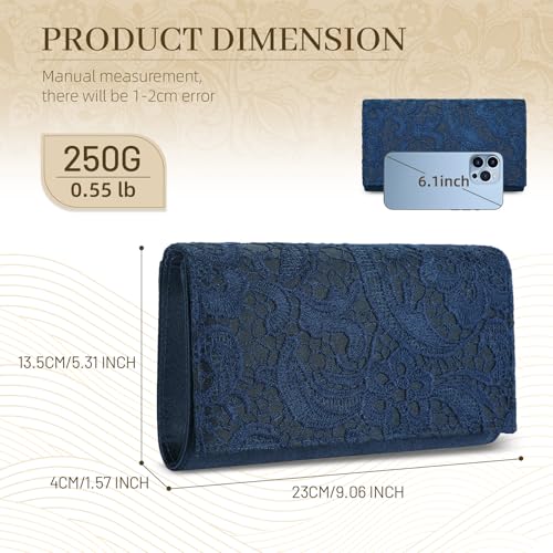 Image of UBORSE Lace Clutch Purses for Women Evening Bag Elegant Envelope Formal Crossbody Shoulder Bag
