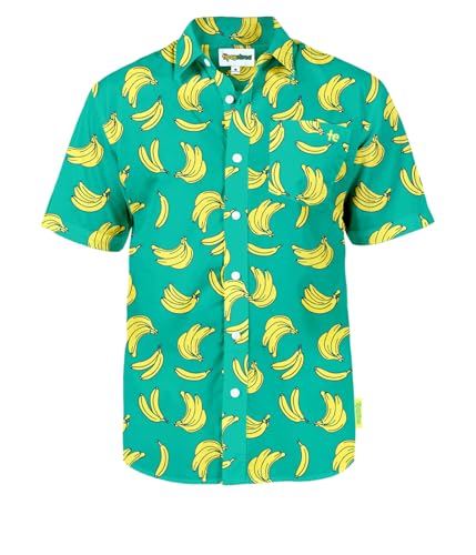 Chemise hawaïenne lumineuse homme vert 3XL – Tissu respirant pour l'été et le spring break