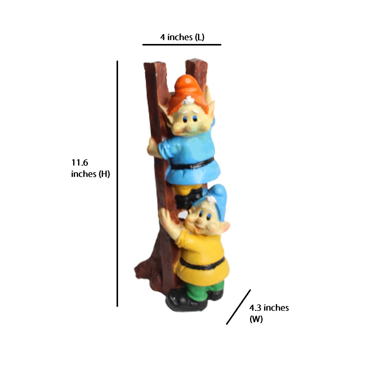 Wonderland Gnomes, Dwarf, Santa Climbing Stairs Statue | Material Resin | Size 11.6 Inches | Garden Decor, Balcony Decoration, Home Decor 1