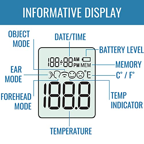Image of HealthSmart Talking Infrared Ear & Forehead Thermometer, No Probe Covers Needed, FSA & HSA Eligible, Visual Fever Alarm, Audio Readings in English & Spanish, Instant Scan (Pack of 100)