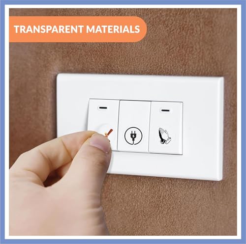 Image of Transparent Black and White Switch ID Sticker Vinyl Labels 3-A4 Sheets for Electric Board Appliances Including 27 Designs in Total 495 Stickers