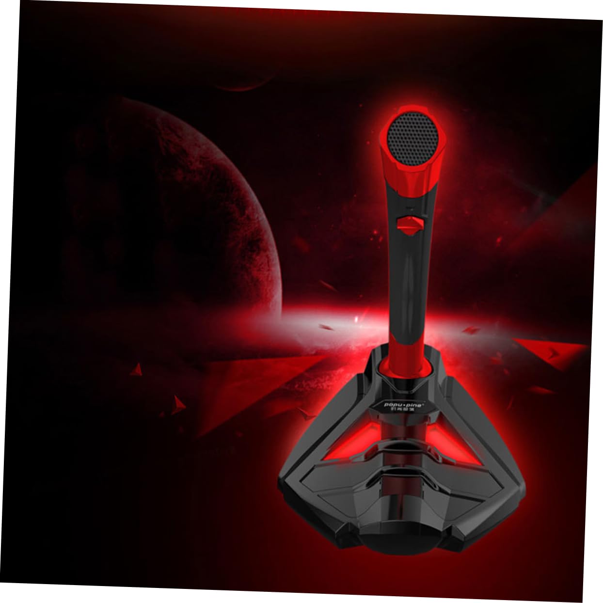 BESPORTBLE USB Gaming Microphone with Jack Professional Studio Microphone for and for Karaoke Streaming and Online Gaming Red Design