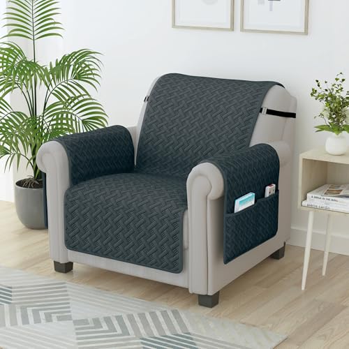 Story@Home Quilted Sofa Cover 1 Seater Fully Covered Microfiber R...