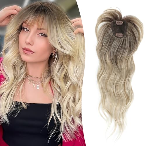 Fine Plus Clip in Curly Bangs Wavy Hair Toppers Synthetic