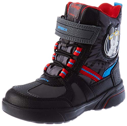 Geox J SVEGGEN BOY B ABX Botas De Nieve Niños, Gris (Dk Grey/Red), 39 EU