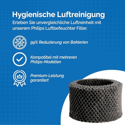 Miniatura 2 de 2 Filtros Para Humidificador Philips Hu4814, Hu4813, Hu4811, Hu4803 Hu4801 Sustituye Fy2401 Humidificación Higiénica, 99 Menos Bacterias