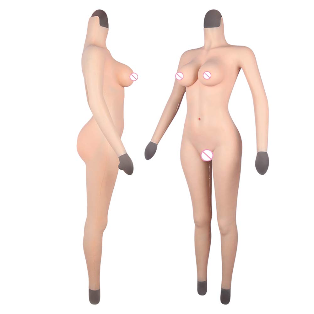 Silicone Bodysuit Fake Vaginal Whole Body Silicone Body Suit C-G Cup Fake Breast for Crossdressers Transgender Men