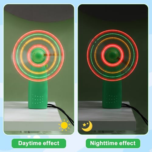 Mini ventilador de mano infantil con luces brillantes LED, pack de 4 unidades 4