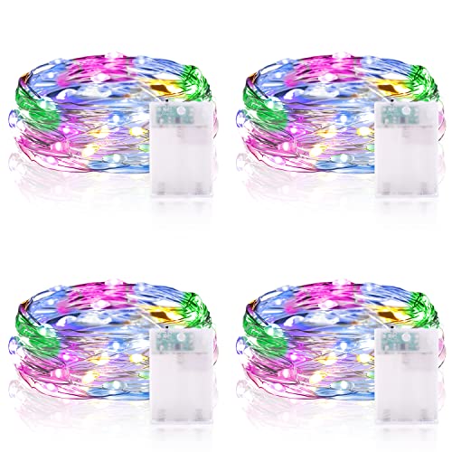 Vacoulery Guirnalda Luces LED, 2M 20LEDs Guirnalda Luces Pilas con Temporizador Mini Alambre de Cobre Cadena de Luces IP65 para Decoración Interior Exterior Bodas Fiesta Navidad