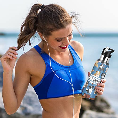 ZOEO-Custom-Water-Bottle-with-Straw-Puppy-Dog-Blue-Lid-Thermos-Kids-Insulated-Stainless-Steel-Water-Flask-Sports-20-Oz-Hot-Cold - Cucciolini Doodles   ZOEO-Custom-Water-Bottle-with-Straw-Puppy-Dog-Blue-Lid-Thermos-Kids-Insulated-Stainless-Steel-Water-Flask-Sports-20-Oz-Hot-Cold