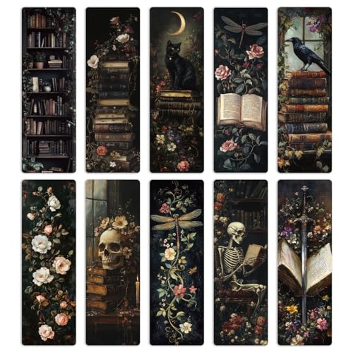 Gothic Dark Academia Bookmarks for Women - 20 Pcs...