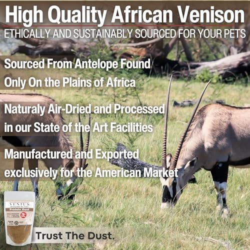 Image of Ventus Dog Food Topper - Single Ingredient High Protein Meal Topper for Dogs, Venison Seasoning, 6 oz